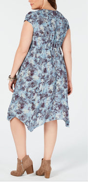 SALE!! SV-A/M-109 {Style & Co} Cerulean Blue Print Dress  Retail $69.50