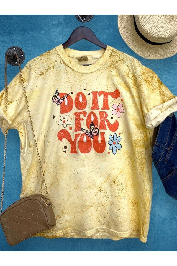 SALE!! 32 GT {Do It For You} Blasted Yellow Comfort Colors Graphic Tee PLUS SIZE 3X