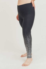 SALE!! BT-99 {Midnight Sparkle} Black Leggings With Silver Foil Detail PLUS SIZE XL 1X 2X 3X