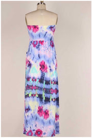 SALE!! LD-V {Watercolor Wonder} Strapless Multi-Color Long Dress PLUS SIZE 1X 2X 3X