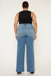 SALE!! LEG-51  {KanCan} Med. Blue High Rise Wide Leg Jeans PLUS SIZE 16 18 20 22