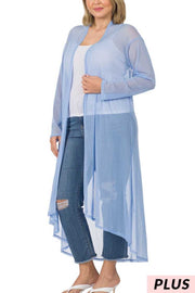 SALE!! LD-E {New Chapters} Spring Blue Sheer Mesh Duster PLUS SIZE XL 2X 3X