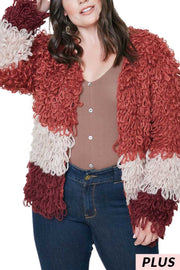 SALE! 23 OT-C {Think It Over} Mauve Plum Cardigan PLUS SIZE XL/2X 2X/3X