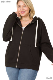 20 OT-K {Warm & Fuzzy} BLACK Zip Jacket PLUS SIZE 1X 2X 3X