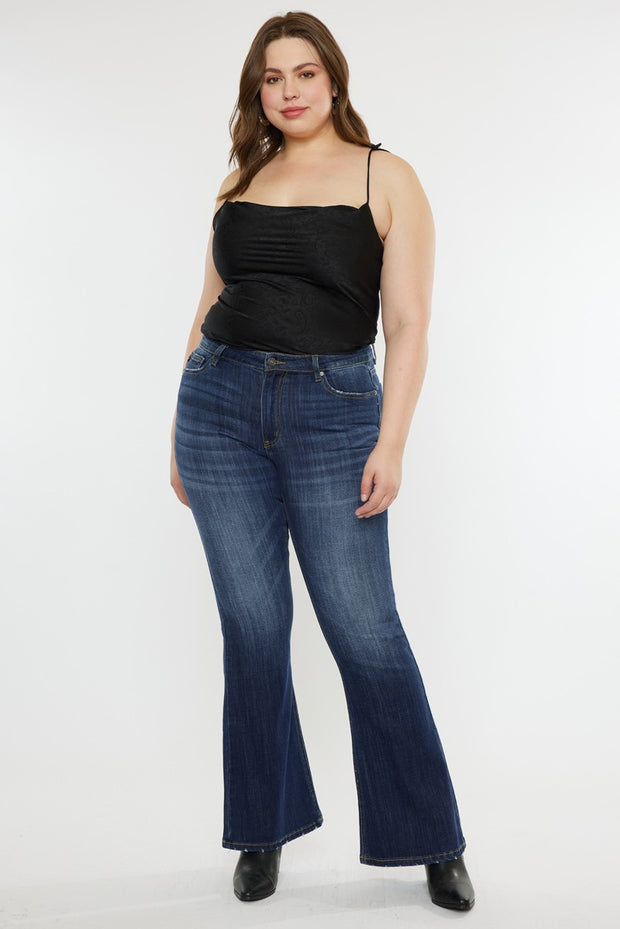 LEG-62  {KanCan} Dark Blue Mid-Rise Flare Leg Jeans PLUS SIZE 3X