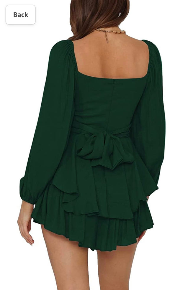 SALE!! 11 RP-A {Be Fearless} Green Romper w/ Tie PLUS SIZE XL