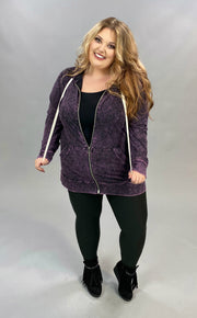 SALE!! OT-M {Worth The Wait} Blackberry Mineral Wash Hoodie Jacket