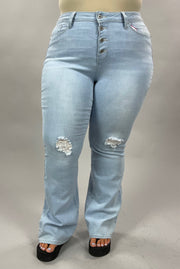 SALE!! BT-F {California Vintage} Light Distressed Denim Button Up