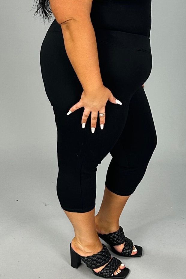 SALE!! LEG-92  {Always On It} Black Capri Leggings  PLUS SIZE 1X 2X 3X