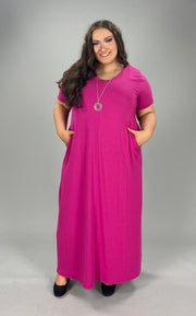 SALE!! LD-P  {Evolving Love} MAGENTA V-Neck Maxi Dress PLUS SIZE 1X 2X 3X