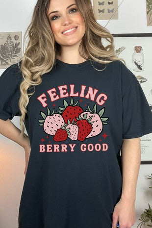 84 GT {Feeling Berry Good} Black Comfort Colors Graphic Tee PLUS SIZE 3X