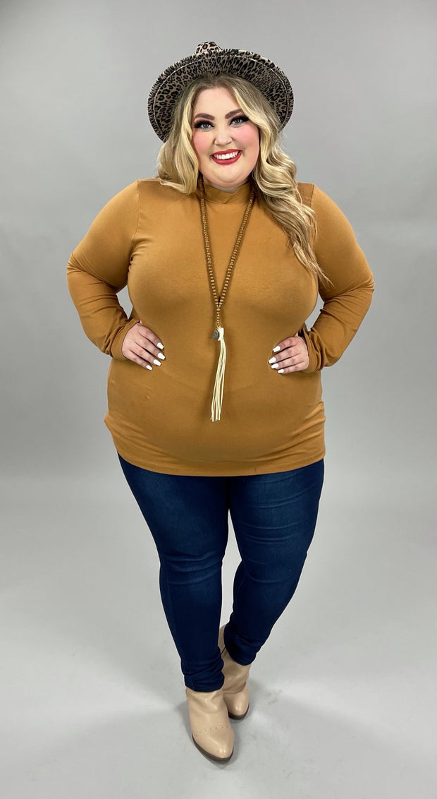 SALE!! 56 SLS-D {Admiring Style} Coffee High Neck Top SALE!!! PLUS SIZE 1X 2X 3X