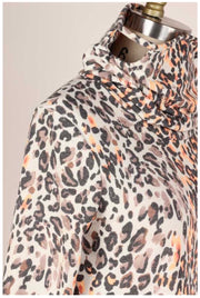 SALE!!  16 PLS-K {Burning Skies} Brown  Orange Leopard Mask Top PLUS SIZE XL 2X 3X