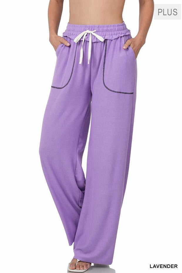 BT {Seal The Deal} Lavender Wide Leg Joggers PLUS SIZE 1X 2X 3X