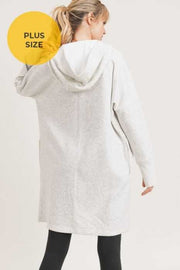 24 OT-C {Timeless Love} Ivory  Mix Hooded Cardigan PLUS SIZE 1X/2X 2X/3X