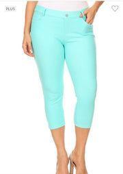 LEG-8 {Mint Revolution} Mint Capri Length Jeggings PLUS SIZE 1X 2X 3X