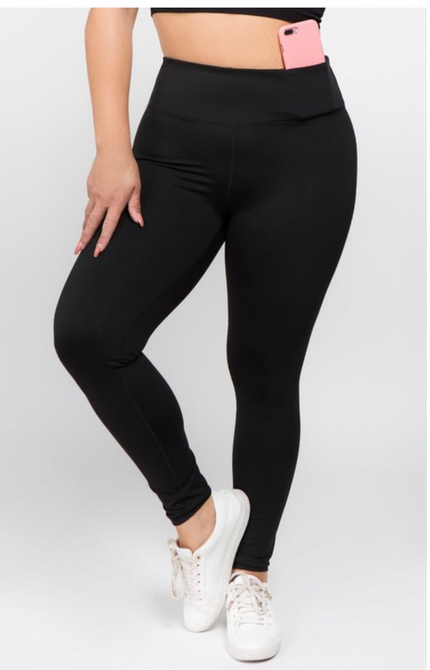 Leg-56  {Run To You} Black Active Wear Pants  PLUS SIZE XL 2X 3X