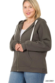 SALE! 20 OT-I {Warm & Fuzzy} ASH GREY Zip Jacket PLUS SIZE 1X 2X 3X