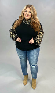 SALE!! 11 CP-A {Cat Ears}  Leopard Black Top With Mask  PLUS SIZE L XL 2X