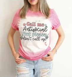 SALE!! 35 GT {Call Me Antisocial} Pink Spotted Graphic Tee PLUS SIZE 3X