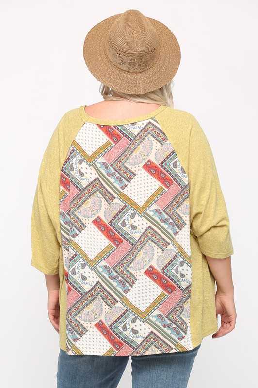 SALE!! 17  CP {Personal Favorite} Mustard/Rust Paisley Floral Top PLUS SIZE XL 1X 2X