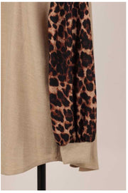 SALE!! CP-G {Too Cute} Beige Knit Top Brown Leopard Sleeve PLUS SIZE XL 2X 3X