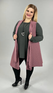 36 OT-H {End The Night} Mauve Textured Vest PLUS SIZE 1X 2X 3X