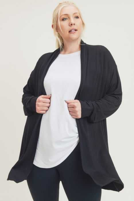 22 OT-A   {Planned For This}  Black Cardigan PLUS SIZE XL 2X 3X