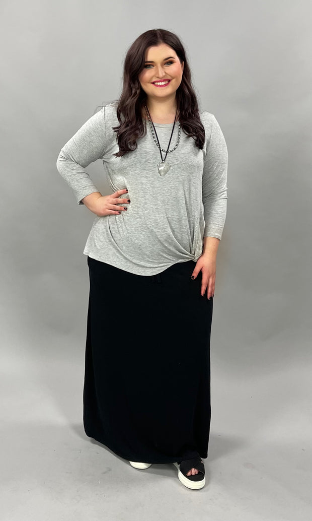 SALE!! SLS-E {Find Me} Long Sleeved Heather Gray with Knotted Hem