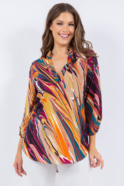 41 PQ {Mend Your Heart} Multi-Color Swirl Print Top PLUS SIZE 1X 2X 3X