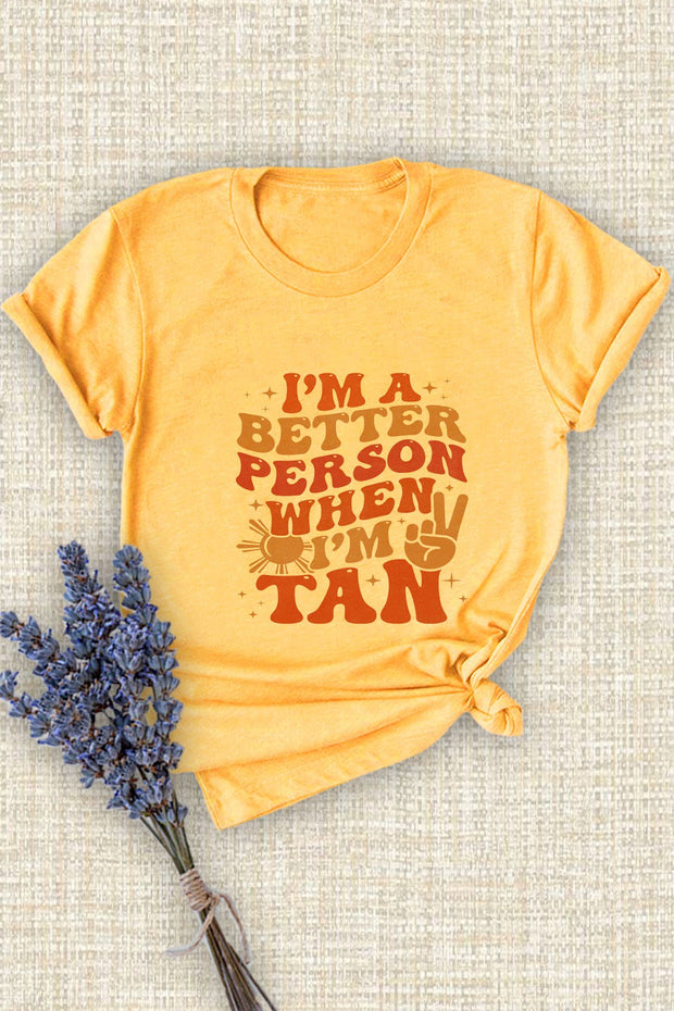 SALE!! 24 GT {Better Person When I'm Tan} YELLOW Graphic Tee PLUS SIZE 3X