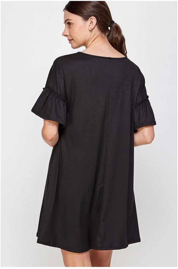 72 SSS-C {Looking for Love} Black Dress W/V-Neck  Plus Size 1X 2X 3X