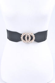 BELTS {Light Up} Black Stretch Rhinestone Belt