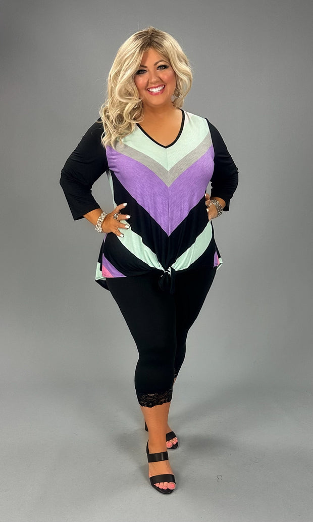 SALE!! 52 CP-B {No Wonder} Multi-Color Front Tie Top PLUS SIZE 1X 2X 3X