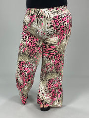 SALE!! BT-Z   {Signals Crossed} Pink Animal Print Palazzo Pants PLUS SIZE 1X 2X 3X