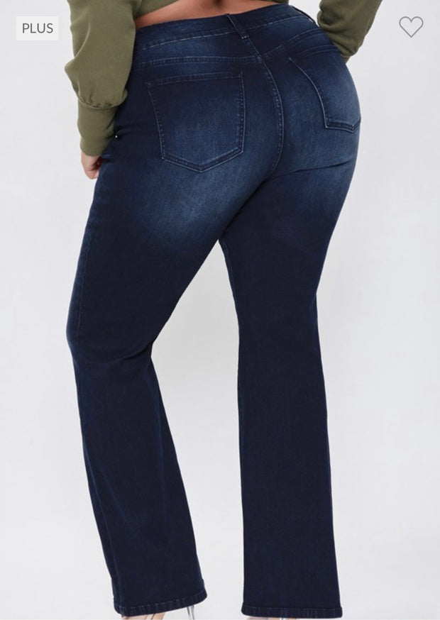 SALE!! LEG-23 {YMI} Dark Indigo High Rise Flare Jeans PLUS SIZE 14 16 18 20