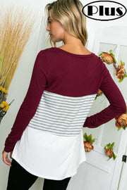 SALE! 22 CP-X {Just Wine} Maroon White Contrast PLUS SIZE XL 2X 3X