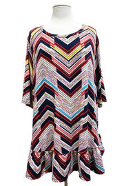 SALE!! 13 PSS {Point The Way} Multi-Color Print Ruffle Hem Top EXTENDED PLUS SIZE 4X 5X 6X