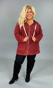 SALE!! OT-M {Worth The Wait} Cabernet Mineral Wash Hoodie Jacket