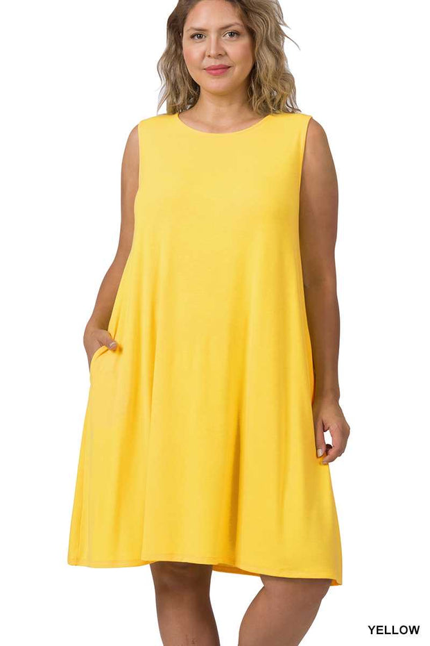 SALE!! 25 SV-R {Simply Charming} Yellow Sleeveless Dress PLUS SIZE 1X 2X 3X