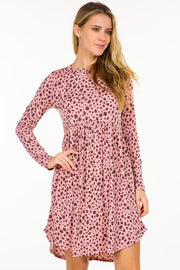 55 PLS-C {Until Further Notice} Pink Dalmation Print Dress  PLUS SIZE 1X 2X 3X