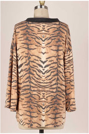 25 PLS-D {Wildly Cute} Tan Tiger Print Top PLUS SIZE XL 2X 3X