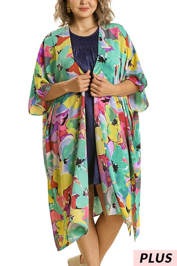 SALE!! 39 OT-C {Happier Than Ever} Umgee   Multi-Color Kimono PLUS SIZE