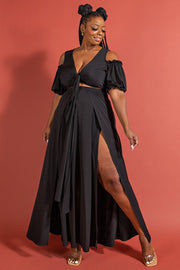 52 SET {Ready For Fame} Black 2 Piece Skirt Set PLUS SIZE 1X 2X 3X