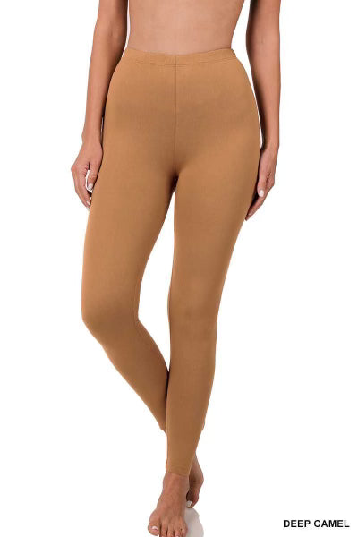 BT-99 {Leg Up} Deep Camel Microfiber Full Length Leggings PLUS SIZE 1X 2X 3X