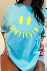 SALE!! 41 GT {Whatever} Aqua Comfort Colors Graphic Tee PLUS SIZE 3X