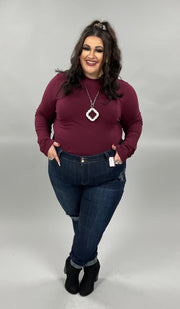 SALE!! 56 SLS-B {Admiring Style} Burgundy High Neck Top PLUS SIZE 1X 2X 3X