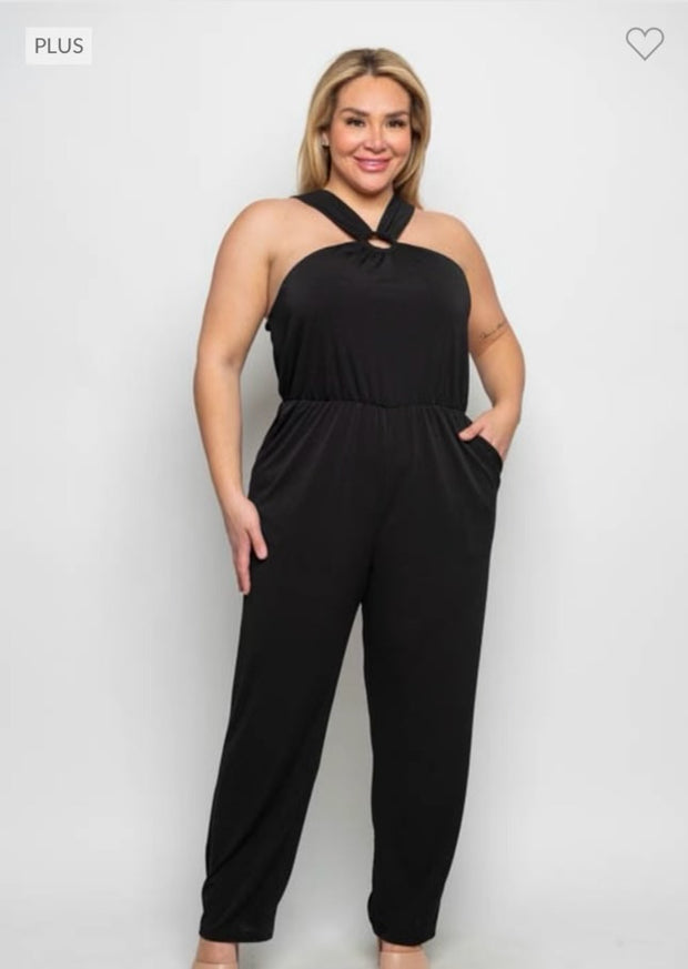 SALE!! LD-Z & F {Moonlight Memories} Black Keyhole Jumpsuit PLUS SIZE 1X 2X 3X