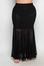 BT-A {Flirty & Feisty} Black Maxi Skirt PLUS SIZE 1X 2X 3X