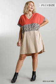 SALE!! 71 CP-B {Naturally Inclined} UMGEE Dress Animal Contrast Plus Size XL 1XL 2XL